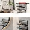 Multi-layer hair dryer rack wall-mounted punch-free hair dryer rack bathroom multi-function hair dryer rack