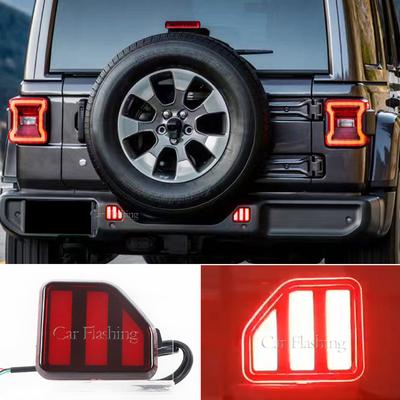 Car Rear Fog Light For Jeep Wrangler JL US Version 2018 2019 2020 2021 2022 Bumper Brake Light Reflector Turn Signal