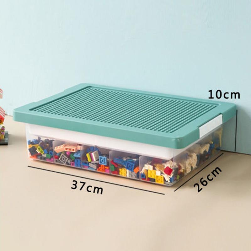 Stapelbare Kinderbausteine Aufbewahrungsbox Transparenter Spielzeug-Organizer für Kinder Lego-kompatibel Große Kapazität Kunststoffbehälter