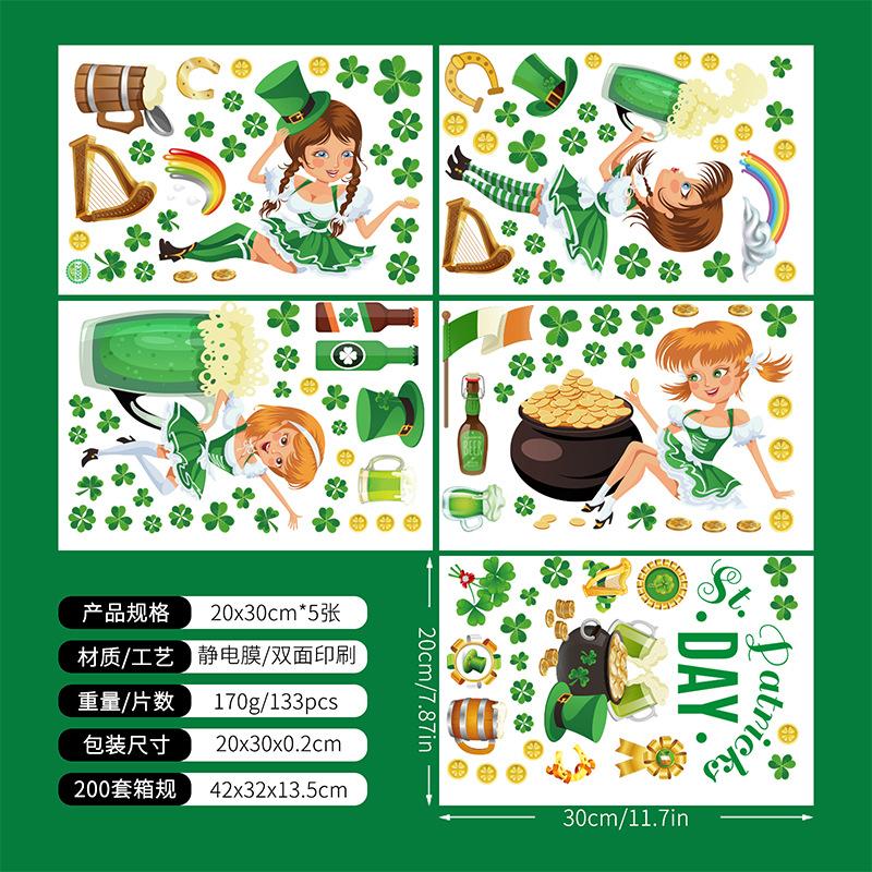 Clover Dwarf Ireland St. Patrick's Day Decoration Home Party Static Sticks