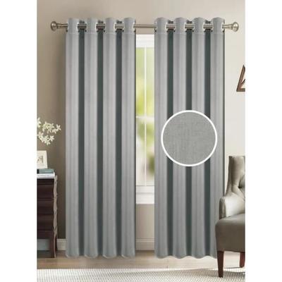 Curtains - HOMEROKK - Linen Effect - 140 X 260 Cm - Light Grey - Polyester