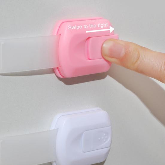 6Pcs Child Proof Drawer Lock Self-Adhesive Baby Proofing Refrigerator Oven Dishwasher Cabinet Cupboard Lock Kids Safety Freezer Door Latch Lock