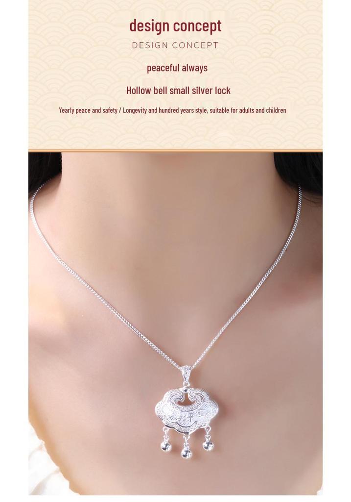 S999 Sterling Silver Year-After-Year Peace Baby Longevity Lock – Pure Silver Full Moon Gift