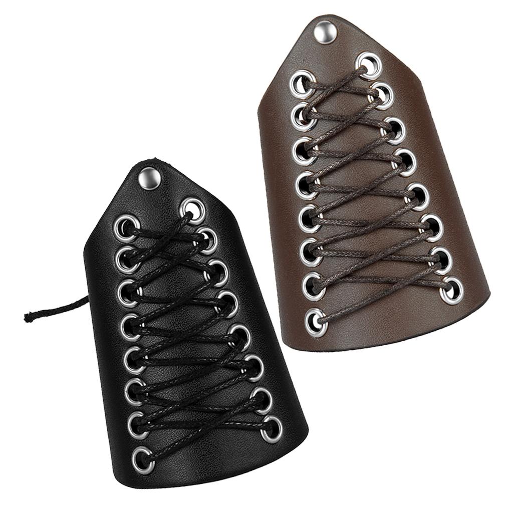 2pc PU Leather Gauntlet for Men Women Wristband Wide Bracer Arm Cuff