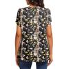 Women's Fashionable Round Neck Short Sleeve Printed Casual Basic Pleated Pullover T-shirt Top