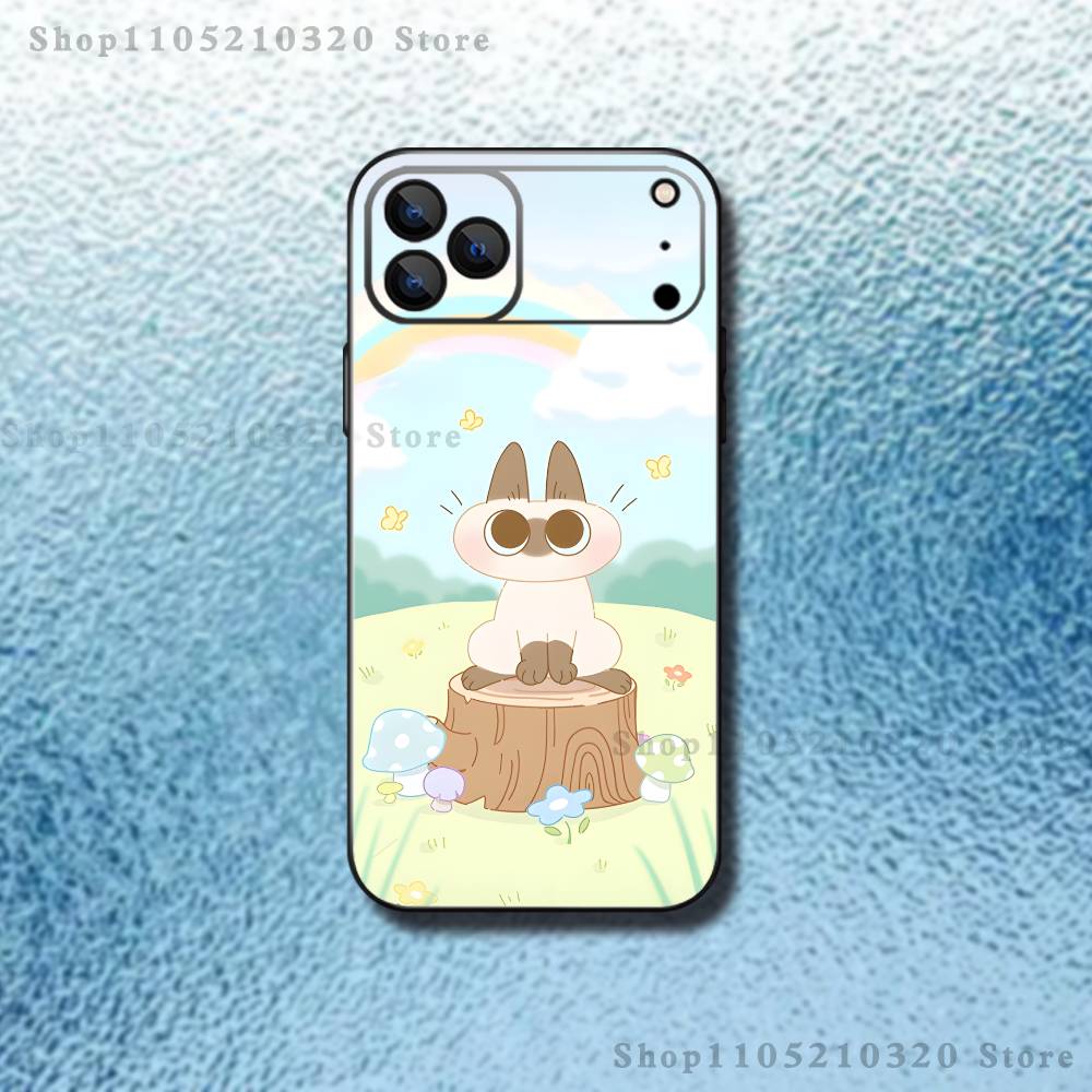 

A-Azukisan Cat Cute Phone Case For iPhone 17,16,15,14,13,12,11,Pro Max,XSX,,XR,SE,Mini,8,7,Soft Silicone Black Cover iPhone12