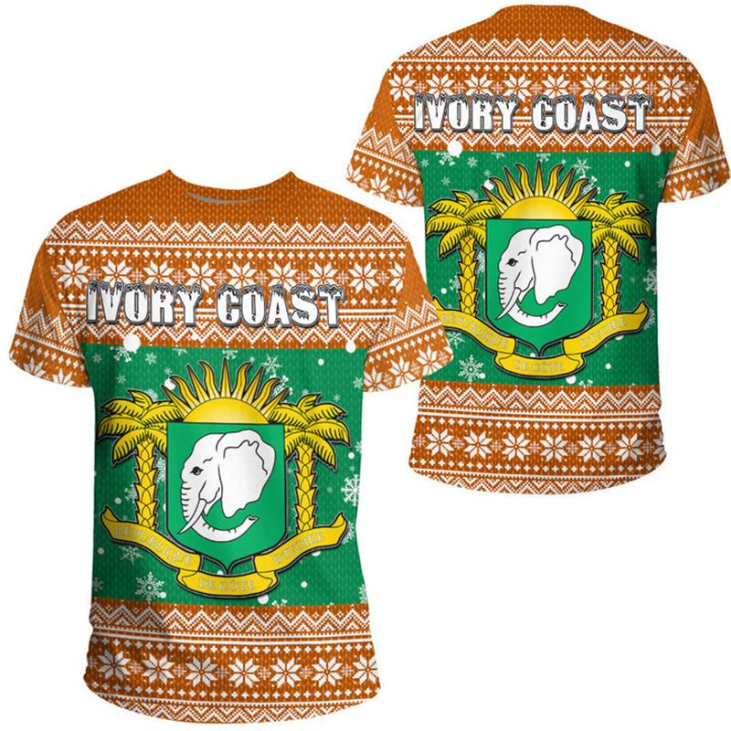 

Oversized T-shirts 3D Print Cote DIvoire Emblem Flag CI Lvory Coast Retro Clothing Streetwear Casual Short-sleeve T Shirt Tops XXS