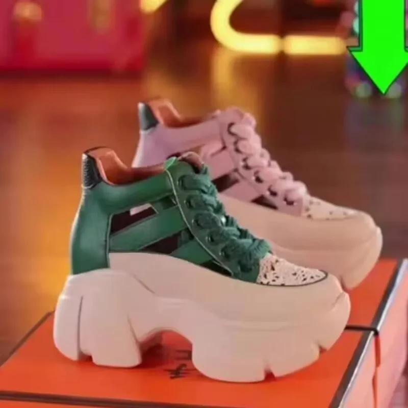 Fashion Hollow Summer Sandals Wedge Heels Sneakers Women High Platform Beach Flip Flops Casual Breathable Walking vulcanized shoes