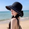 Korean Version of Outdoor Travel Foldable Breathable Sun Protection Bow Fisherman Hat Hat Women Summer New Knit Sun Protection