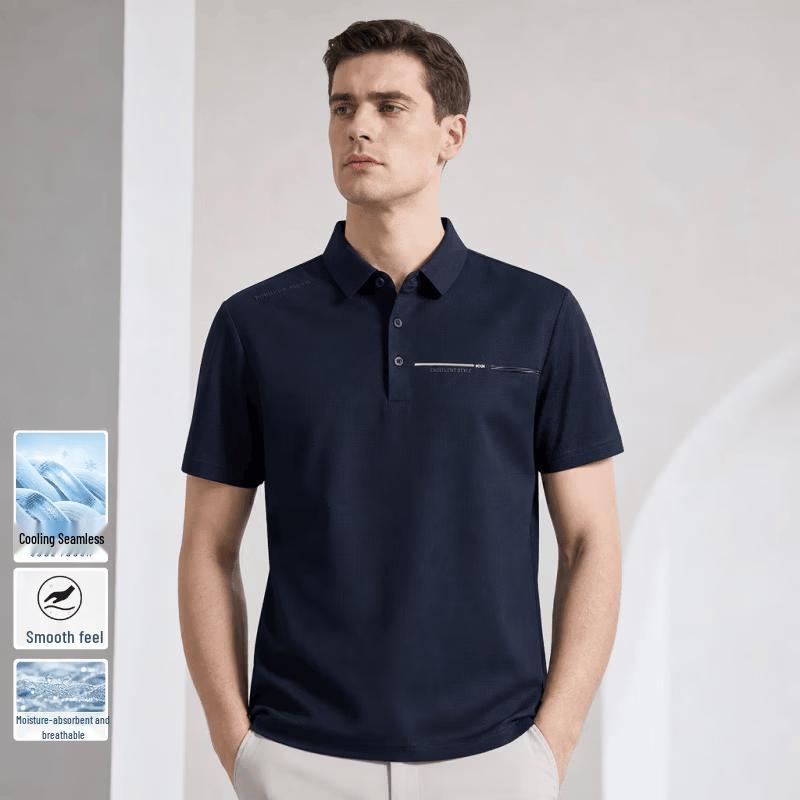 VEE KELLEN Men's Classic Business Casual Short Sleeve Polo Shirt