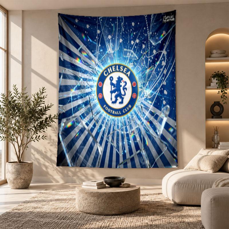 Decorative Tapestry,Chelsea FC Printed Wall Art, Lightweight Wall Hanging For Bedroom Background