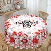 Romantic Love Bear Printed Tablecloth, Red Waterproof And Oil-Proof Dining Table Cloth, Couple'S Anniversary Decorative Cover Cloth