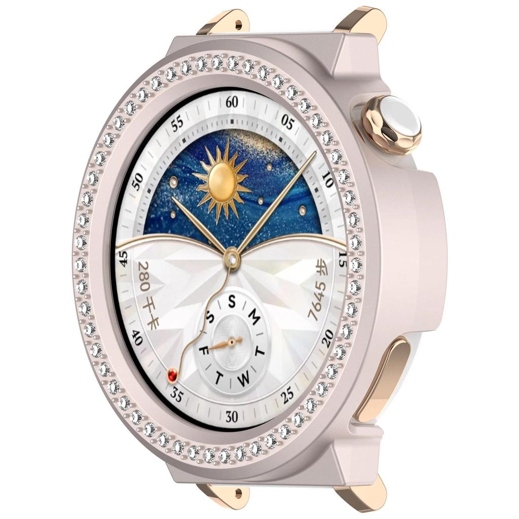 Blingowa Pusta Obudowa PC Na Huawei Watch GT5 4 41mm Pokrowiec Skóra Samrt Pasek Diamentowy Kryształowy Zderzak Ochronny GT5 41mm