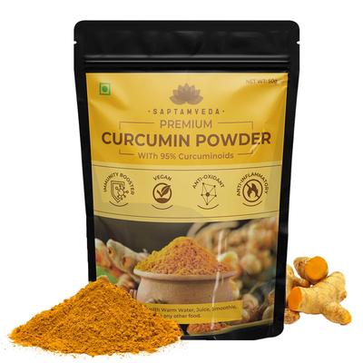 SAPTAMVEDA Premium Curcumin Powder 50 Grams, Pure Curcumin Extract Powder (Superior Turmeric Extract, 95% Curcuminoids) Immune & Joint Support -