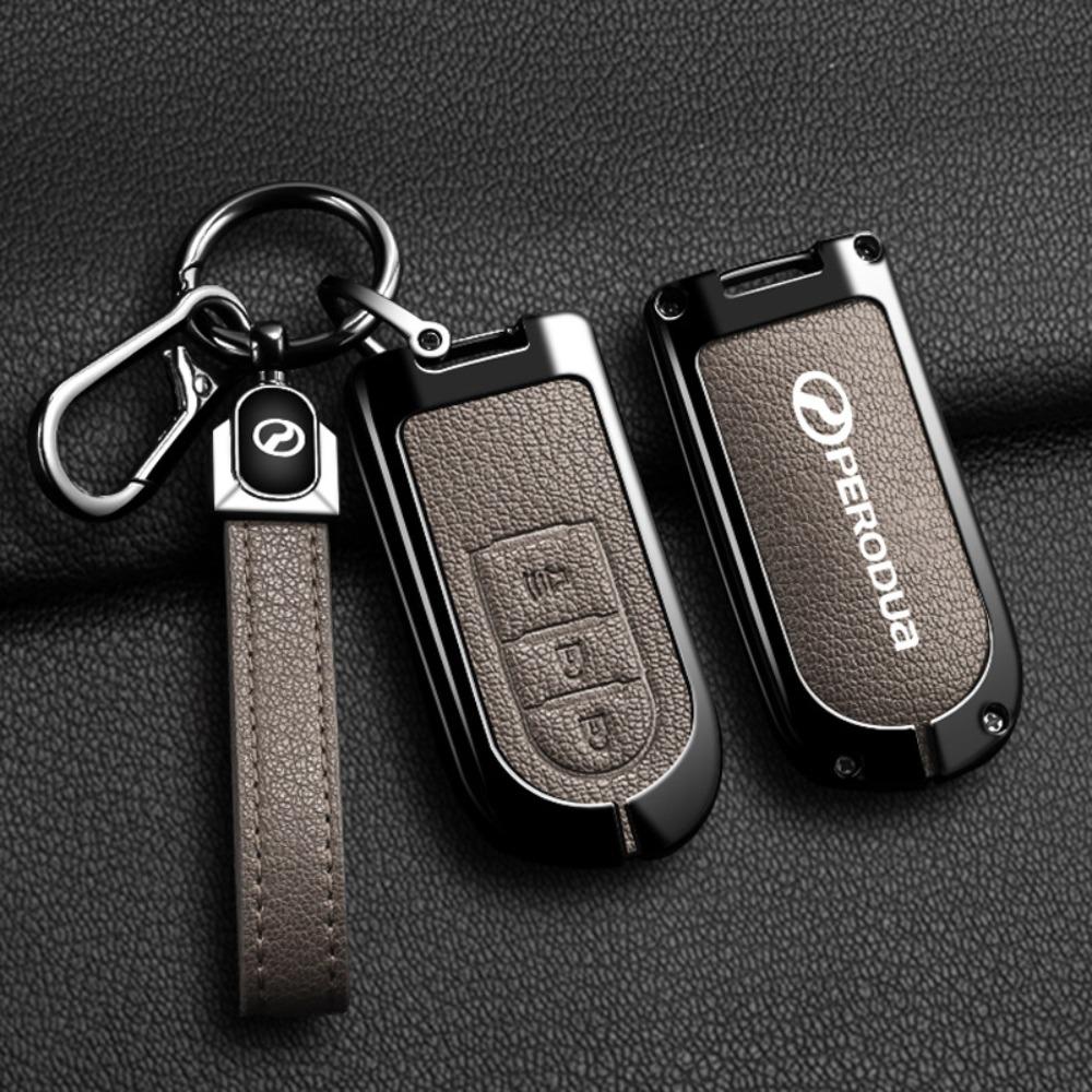 For PERODUA Toyota Car Key Cover Metal Shell Protector for Men Women with Remote Control