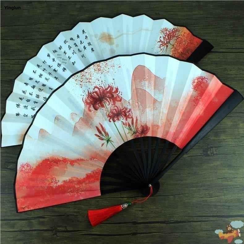 Ancient-Style Wooden Classical Dance Dual-Purpose Paper Fan, Durable Wooden Folding Fan, Chinese-Style Retro Bamboo Folding Fan for Men