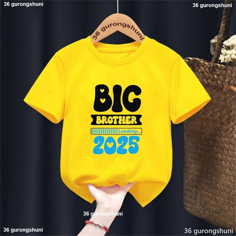 Big Brother Loading 2025 Letter Printed Tshirt Boys Funny Kids Clothes Harajuku Kawaii Children'S Clothing T-Shirt Streetwear
