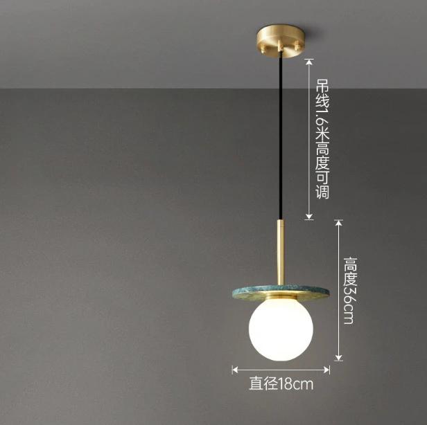 

Постмодернистский мраморный стеклянный подвесной светильник для спальни, ночник, винтажный светильник, украшение для дома, гостиной, прикроватный подвесной светильник Tricolour light