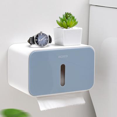Toilet Paper Roll Holder Wall Mounted Bathroom Tissue Box Punch Free Waterproof Storage Accessories Home