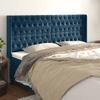 Vidaxl Wingback Headboard, Dark Blue, 203X16X118/128 Cm, Velvet