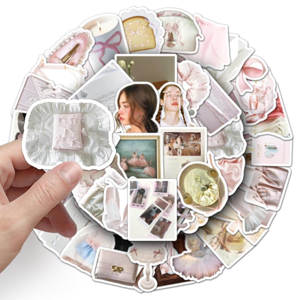 Ballet-Inspired Pink Heart Stickers: 50 Sheets for Water Bottles, Phone Cases, Laptops & DIY Projects