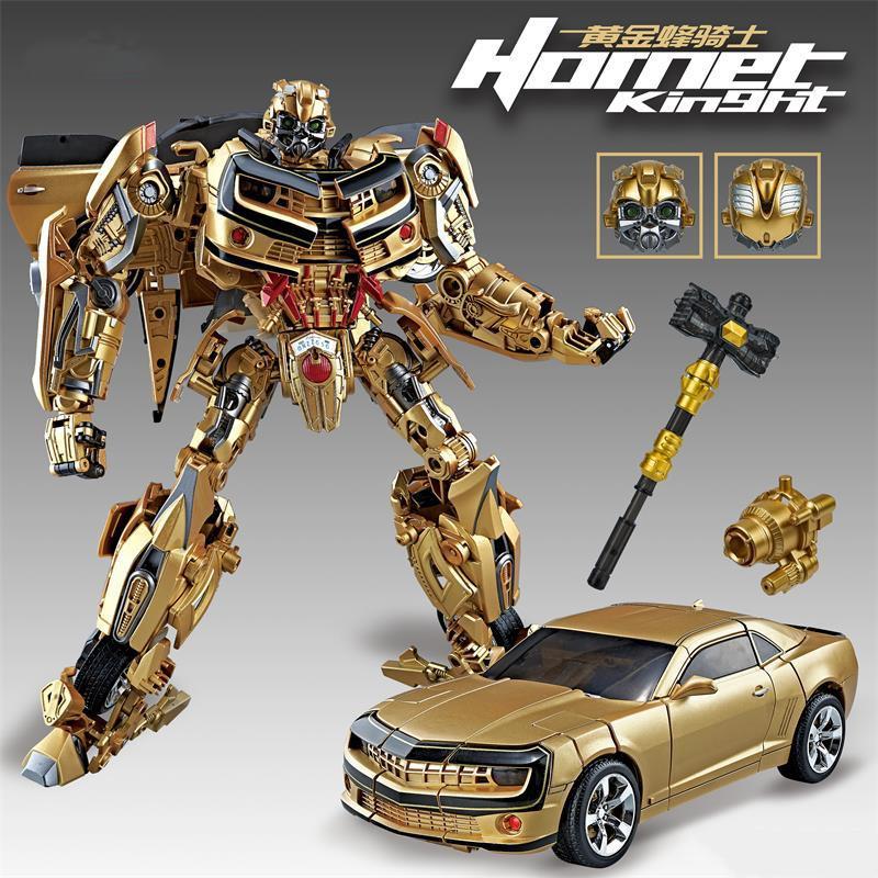 Non-Toxic 28Cm Transformation Robot Toys Gold Optimus Prime Bumblebee Action Figure Partial Alloy Commander Toys Truck Car Children'S Gift