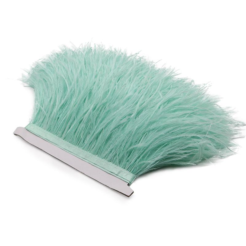 Feather2/5/10Meters 10-15CM Light Color Ostrich Feathers Trim Ribbon Plumes Selvage Tassel for Wedding Skirt Dress Sewing Accessories