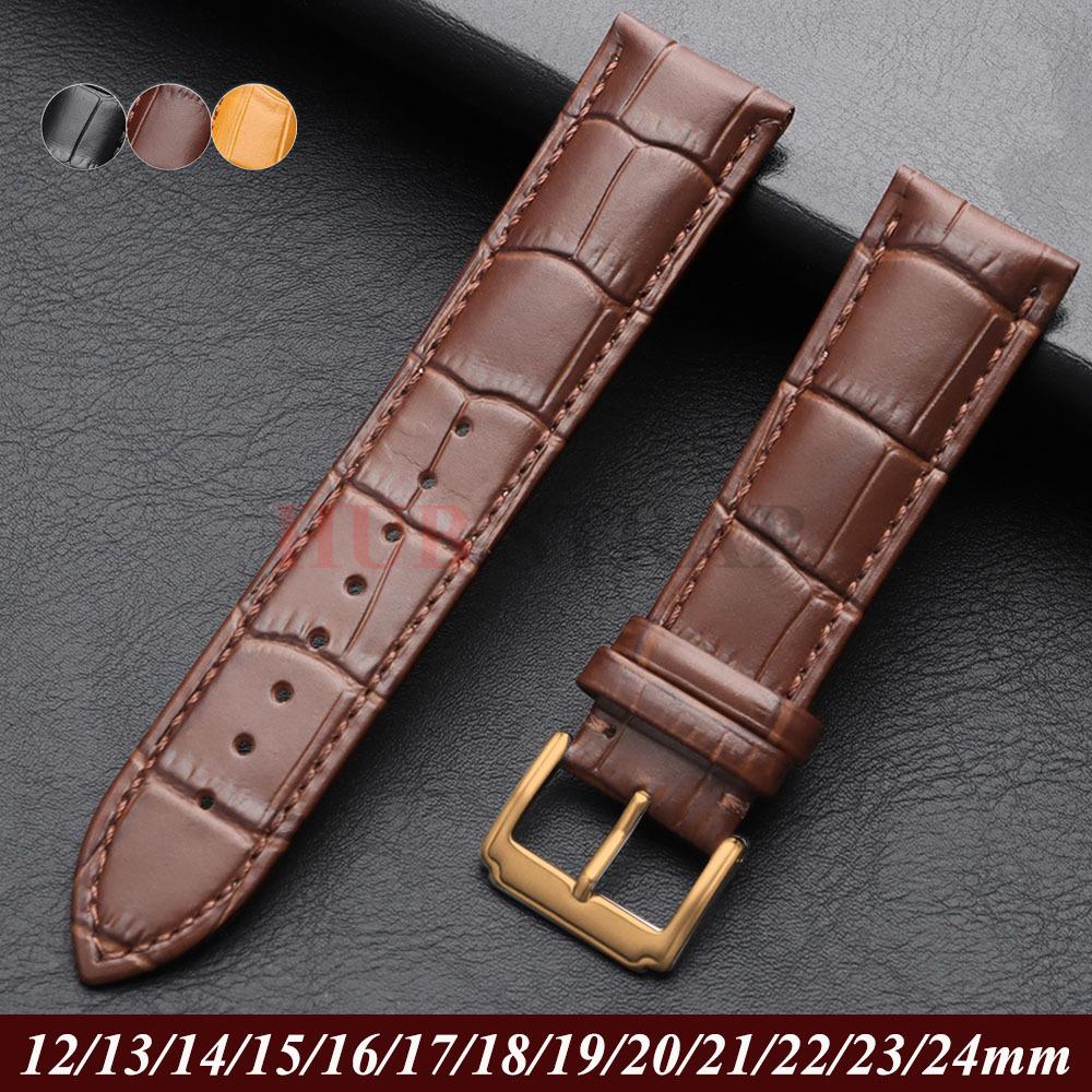 High Quality Soft Watch Band Genuine Leather Business Universal Straps12/13/14/15/16/17/18/19/20/21/22/23/24mm Watch Accessories