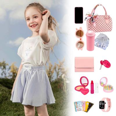 Girls Play Purse Toy Set Fun Children Makeup Kit Pretend Play Purse with Accessories Stylish Princess Gifts for Girls