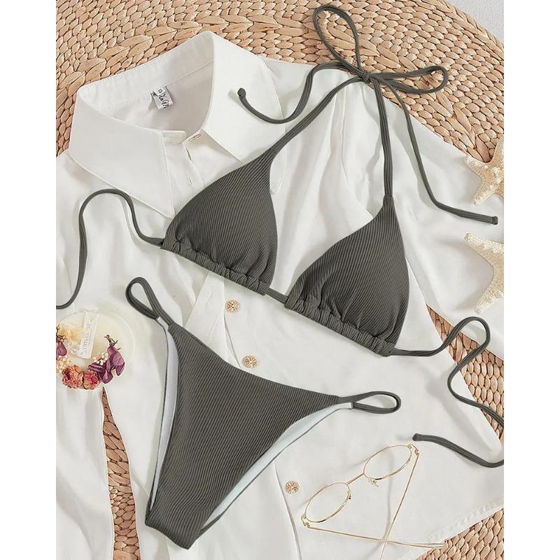 2025 Bademode Damen Strand Polster Bikini Badeanzug Maio Biquinis Femme Mujer Banador Badpak Damen Monokini Stroj kapielowy