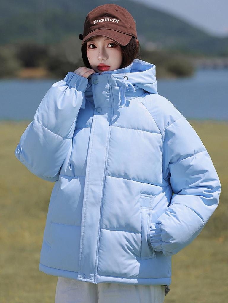 Fake Two-piece Stand Collar Hooded Warm Cotton Coat Winter Jacket