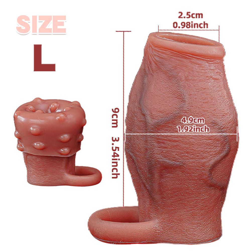 Enlarged and Thicken Cock Sleeve Lock Sperm Penis Ring Adult Men Sex Toy Soft Silicone Dick Sleeve Enlargement Male 18+ Sexy Toy