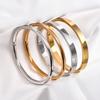 Basis Roestvrij Staal Eenvoudige Armband voor Vrouwen Openbare Gladde Manchet Armband Polished Metaal Sieraden Accessoires Cadeau