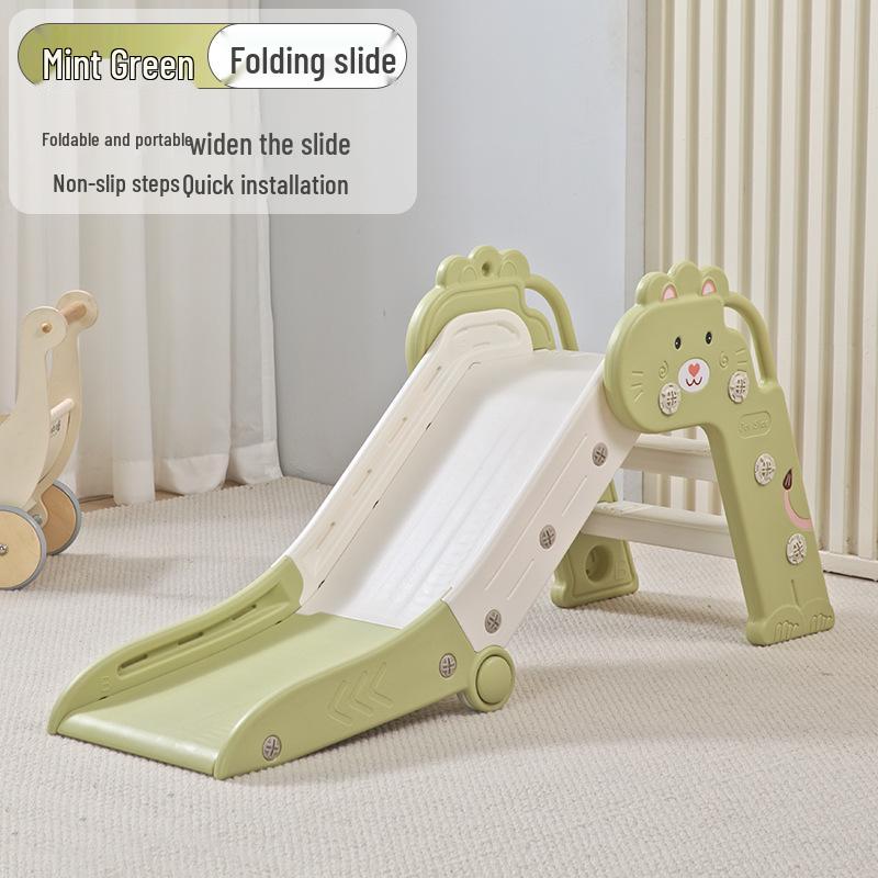Foldable Indoor Kids Slide, Multi-functional Playground Toy for Toddlers зелёный