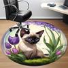 1pc Cat Bubble Office Round Rug, Carpet for Office, Gaming, Lightweight Round Floor Mat yy260208085