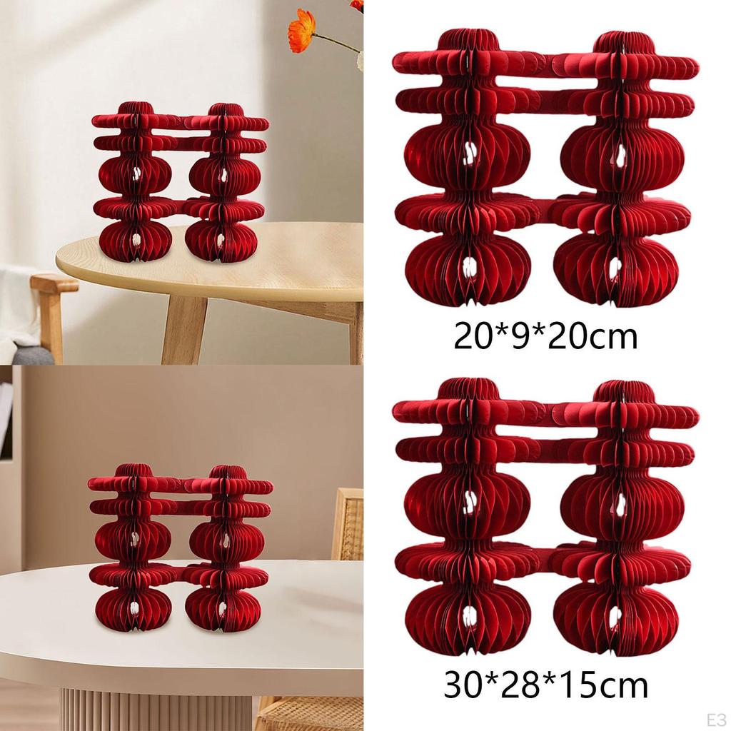 Chinesisches Zeichen Heimdeko Jahr Tischmittelstück Hochzeitsdekorationen Rot 3D Wabenball