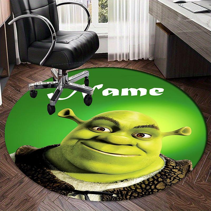Benutzerdefinierter Name Shrek Aufdruck Runder Teppich Teppich Stuhlteppich Bereichsteppich Eingang Fußmatten, für Bürostuhl Wohnzimmer Schlafzimmer Küche.
