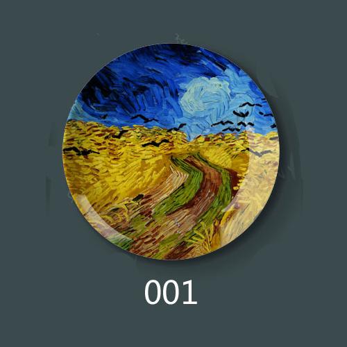 8 Inch Van Gogh Painting Porcelain Decorative Wall Hanging Plate Seat Disc Ceramic Disc Art Nouveau