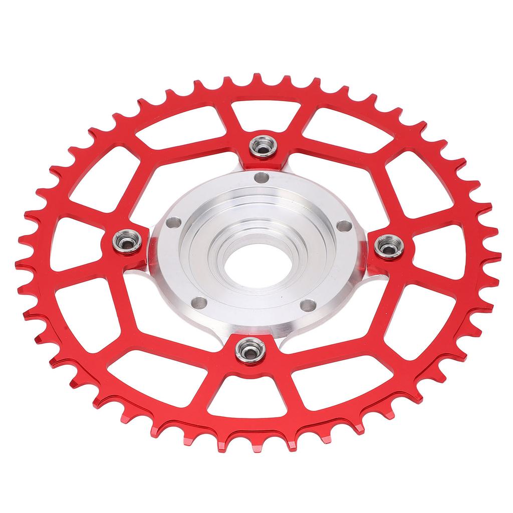 Aluminum Alloy 46T 104 BCD Chainring and Adapter Replacement for Tongsheng Mid Drive Motor Red