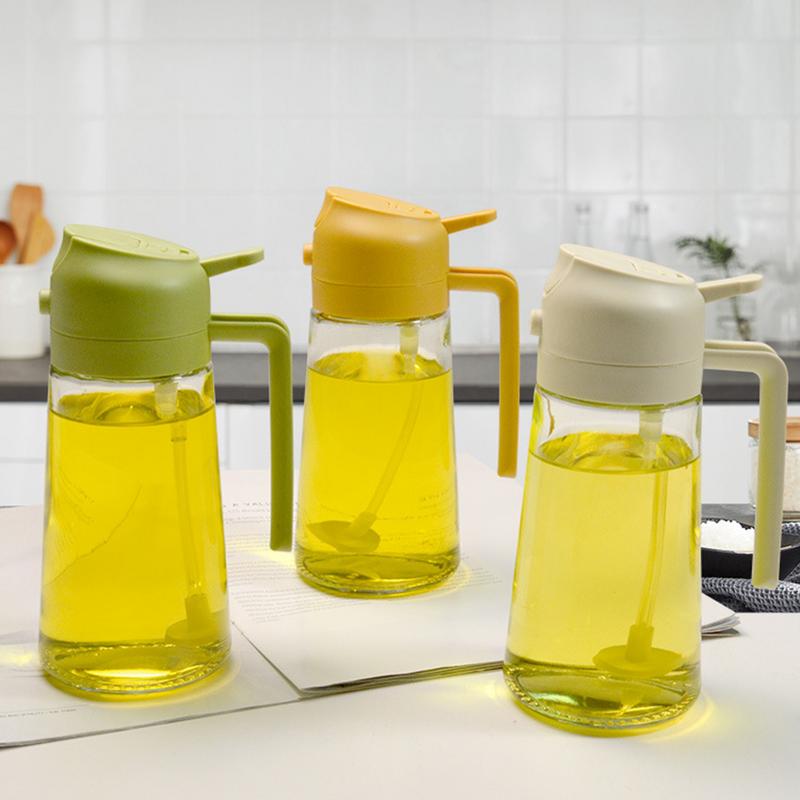 600ml 2 In 1 Spray Oil Sprayer Oil Dispenser Oil Jar Multifunctionalfor BBQ Baking Frying Pan Oven Roasting Picnic Kitchen Tool