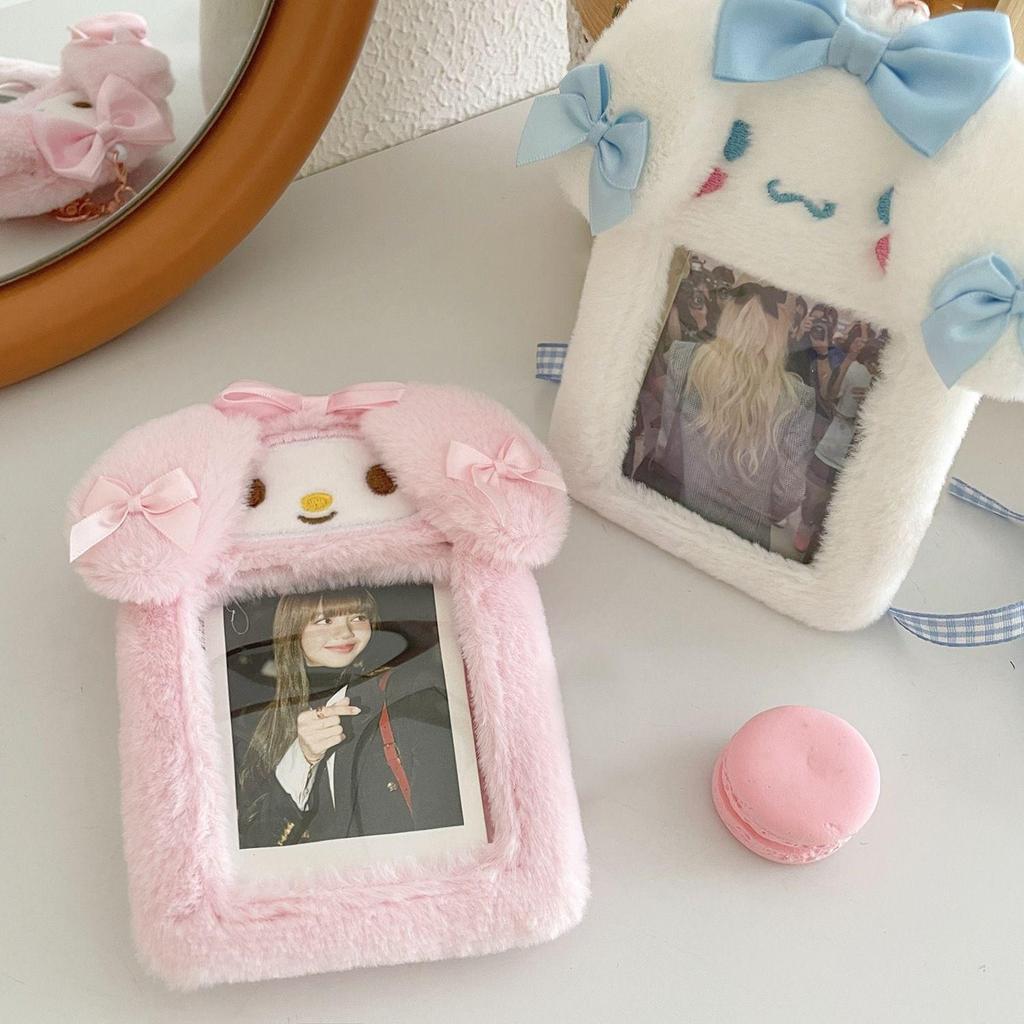 Cinnamoroll & My Melody Plush Card Holder - Ideal for Campus Meal, Bus Pass, ID, or Photos