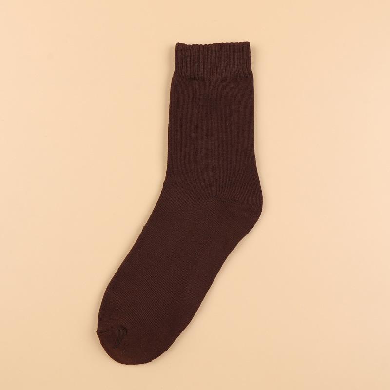 Zopfmuster Herren Wadenhoch Unifarben Winter Fleece Verdickt Warm Boden Socken, Freizeit Business Wadenhoch Herren Handtuch Socken