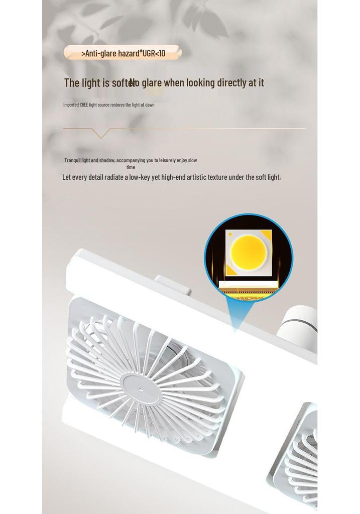 E27 Silent LED Ceiling Fan Light Fixture for Living Room and Bedroom