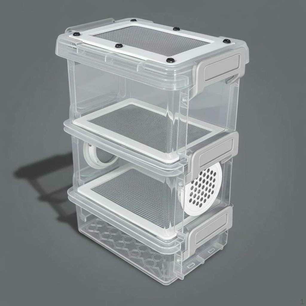 Mealworm Breeding Box Sieve Design TwoLayer Kit Odor Control Breadworm Feeder for Desktop,