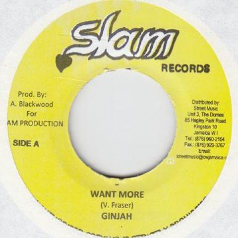 

7inch Record GINJAH - Want More Slam 2009 Jamaica Reggae, Ska & Dub