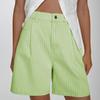 Women's High Waist Striped Plus Size Denim Shorts