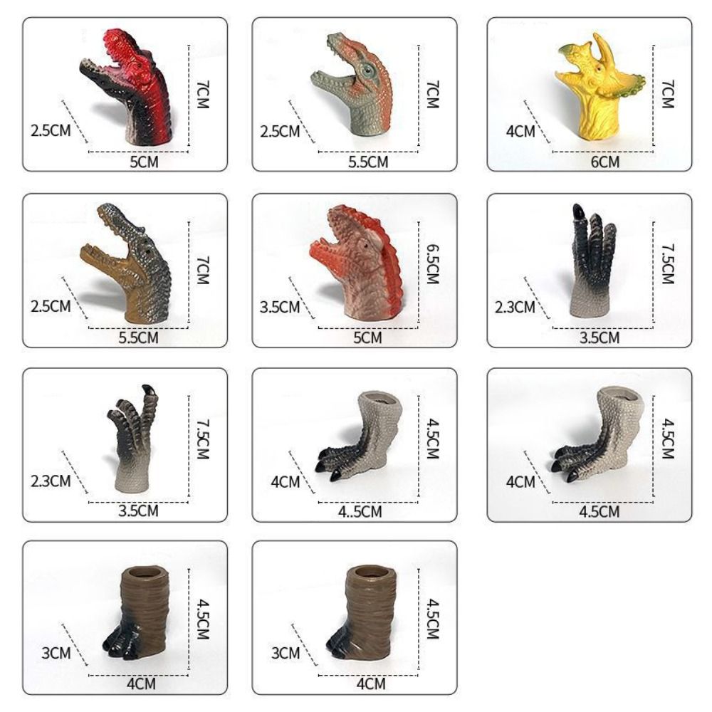 5pcs Finger Doll Dinosaur Head Hand Puppet Finger Mini Baby Animals Model  Preschool Kindergarten