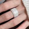 925 Sterling Silver Rings For Women Geometric Fine Jewelry Finger Adjustable Simple Wide Heavy Ring For Party Birthday Gift