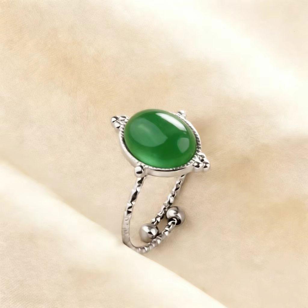 1pc Opening Adjustable Oval Geometry Fashion Ring For Men Women Decorate Fingers Jewelry Stainless Steel Rings