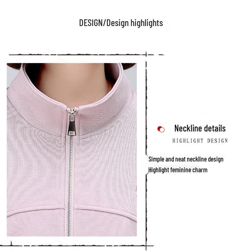 Set Sportiv Șic și Tineresc pentru Femei de Vârstă Mijlocie - Cardigan cu Gât Rotund și Hanorac Două Piese pentru Primăvară și Toamnă